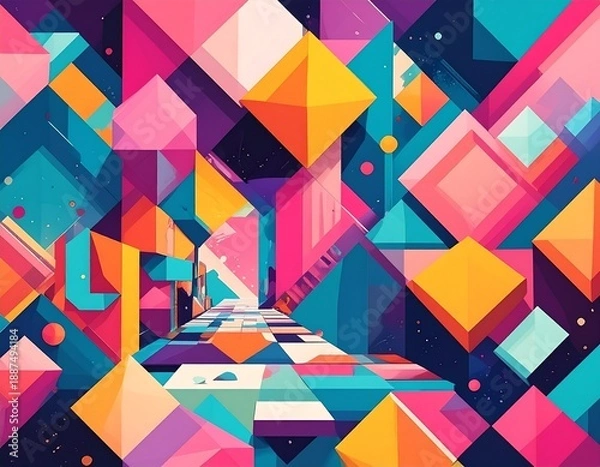 Obraz カラフルな幾何学模様