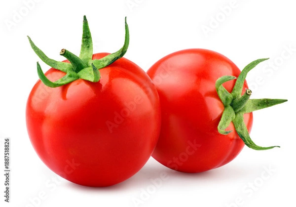 Obraz Fresh tomatoes isolated on white.