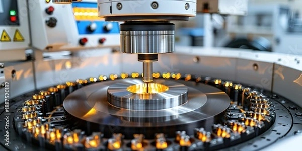 Obraz Precision Machining with CNC Drill in Industrial Setting