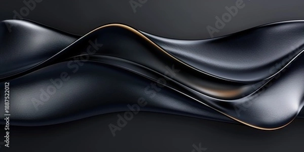 Obraz Sleek Black Wavy Leather Texture with Copper Accent