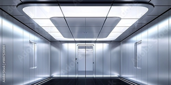 Obraz Modern Minimalist Elevator Interior with Bright Lighting