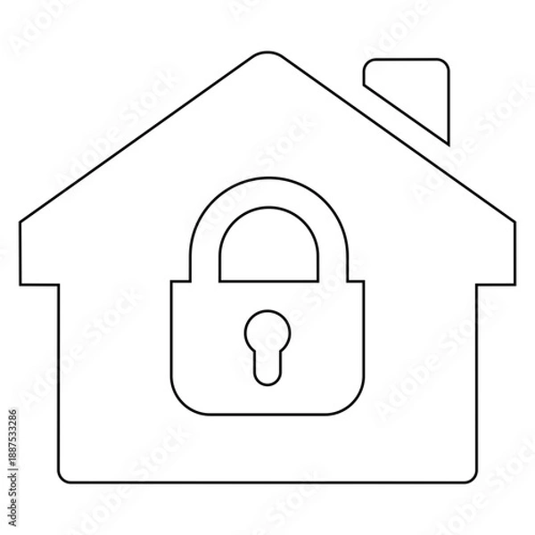 Obraz Home security lock icon