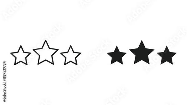 Obraz Three star rating icon set