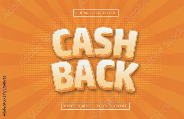 Obraz Bold Orange Cashback Promo 3D Text Effect