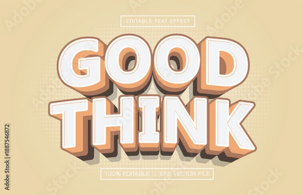 Obraz Retro Cream 3D Bold Text Effect