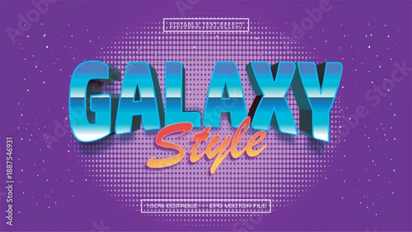 Obraz Retro 80s Galaxy Style 3D Text Effect