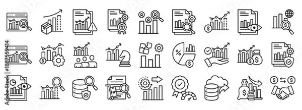 Obraz Business Analytics icon collection. Containing design business, data, information, analytics, technology	
