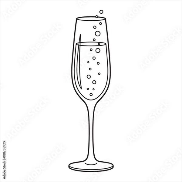 Obraz champagne coloring page