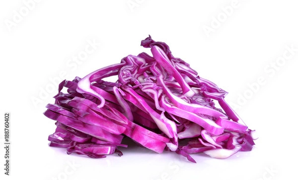 Obraz Purple cabbage piece on a white background