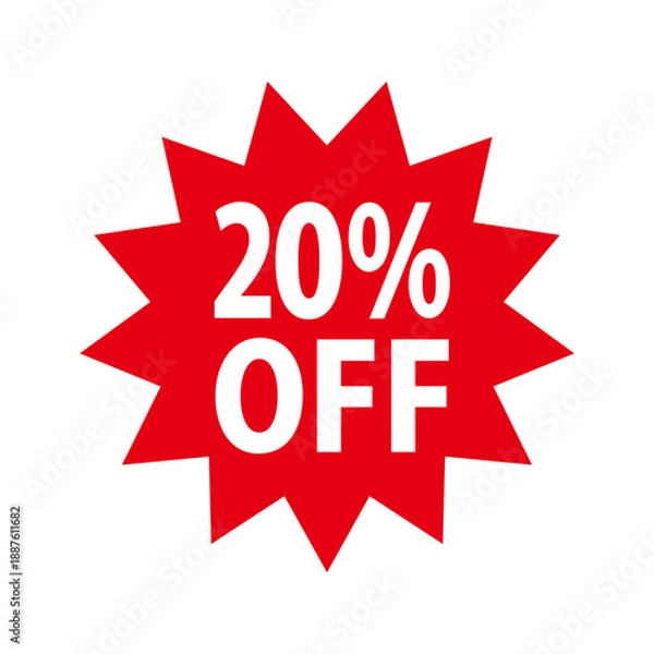 Fototapeta 20％OFFの値引きイラスト