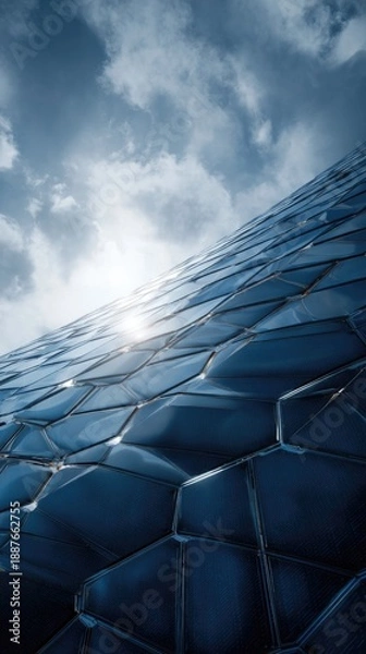 Obraz Hexagonal architecture gleams in bright sky