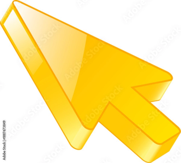 Fototapeta 3d Click pointer cursor arrow icon on white background.