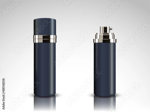 Fototapeta Dark blue spray bottle mockup