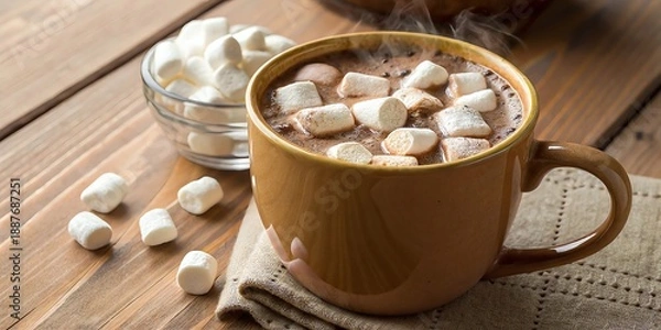 Obraz hot chocolate with marshmallows