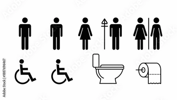 Obraz Restroom Icon Set.