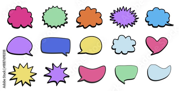 Fototapeta Comic speech bubble Ribbon color vector