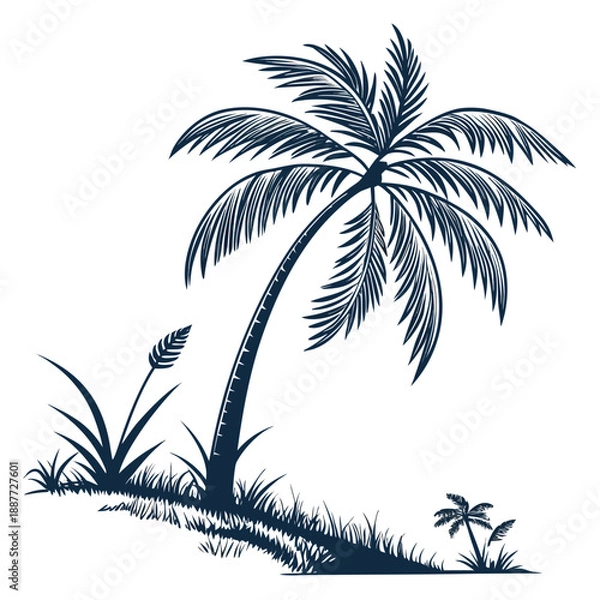Obraz Tropical palm tree silhouette