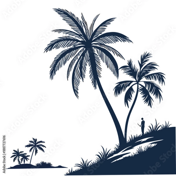 Obraz Tropical beach silhouette