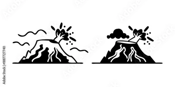 Obraz Volcanic eruption illustration