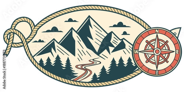 Obraz Mountain adventure with compass