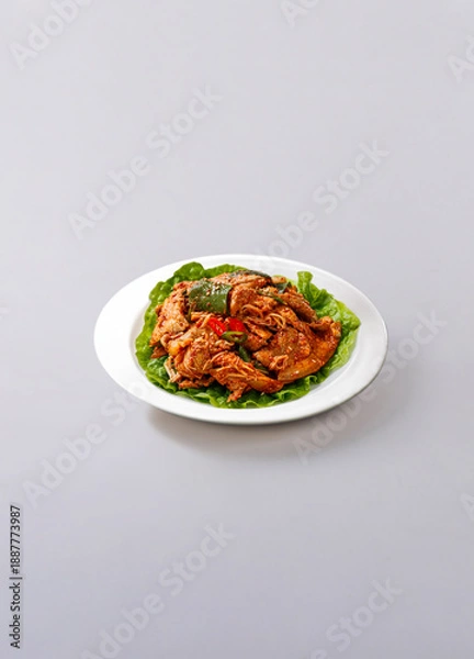 Obraz 제육볶음, 돼지고기, 고기류, 볶음요리, 술안주, 한국음식