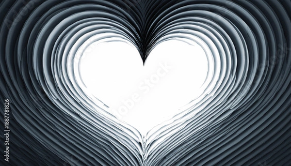 Obraz 白いラインで表現されたハートの抽象アート