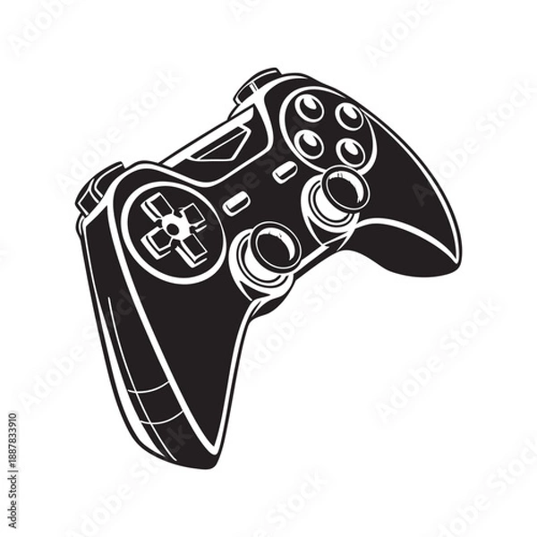 Obraz Gaming Controller Vector Line Illustration