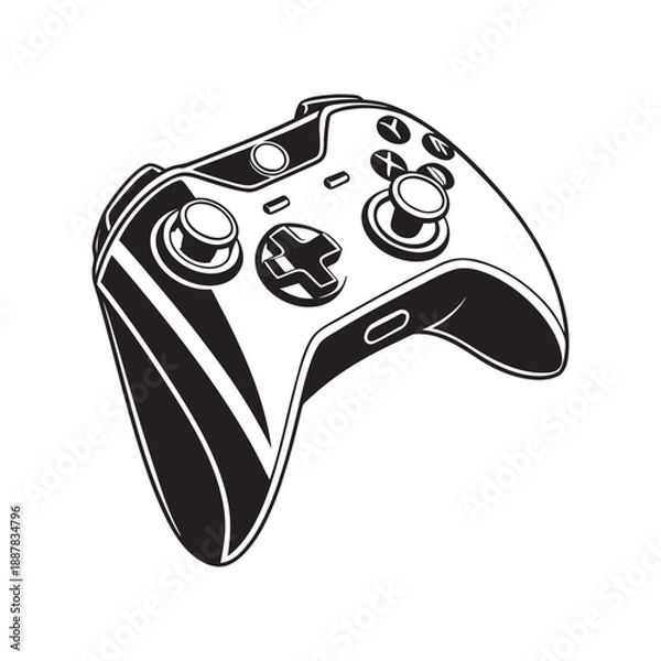Obraz Gaming Controller Vector Illustration on White Background