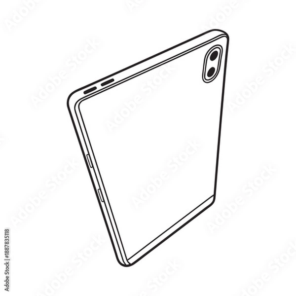 Obraz Modern Smartphone Back View Vector Illustration