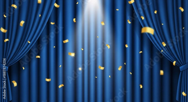 Obraz blue background with stars