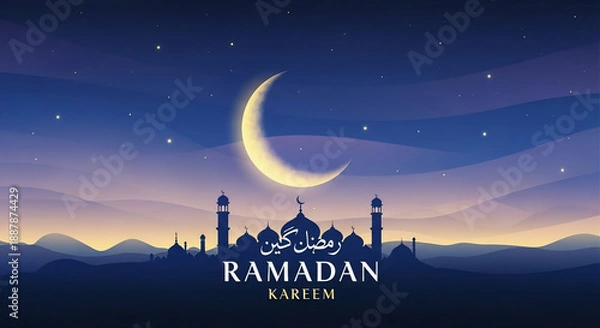 Obraz Ramadan background with mosque