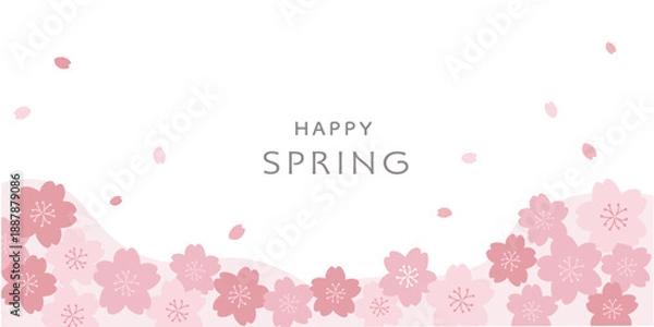 Obraz 春素材　桜のイラスト　春のバナー　背景　