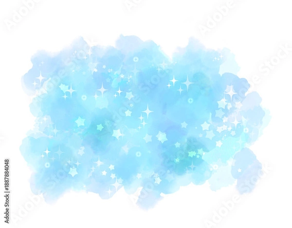 Fototapeta 輝く星の水彩の背景イラスト