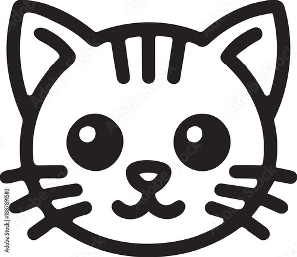 Obraz Cute cat face illustration