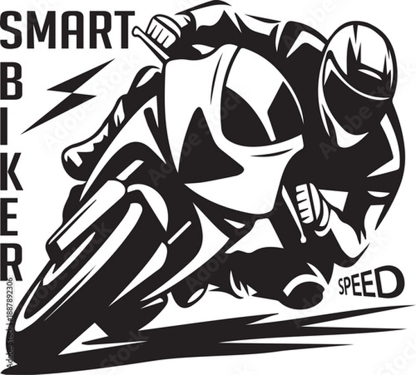 Obraz Smart biker speeding vector art