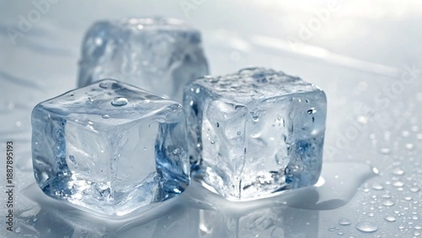 Fototapeta Ice cubes on the table 