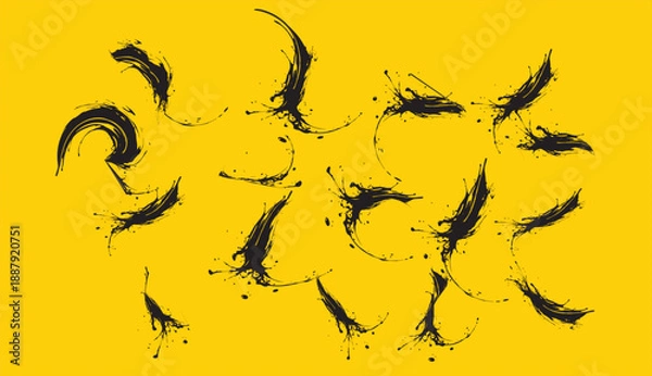 Obraz Abstract background vector ink brush illustration