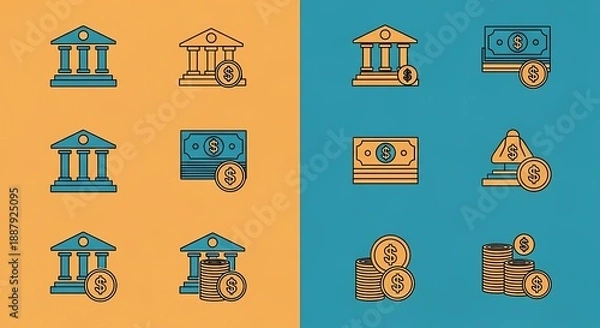 Obraz Banking Finance Icons Set