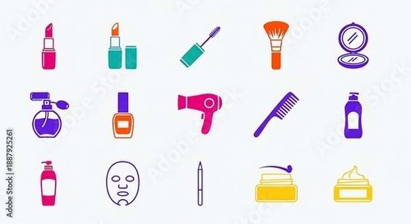 Obraz Beauty Essentials Icons Set