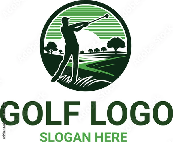 Fototapeta golf logo design with editable vector file