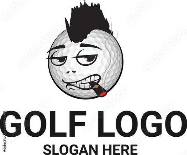 Fototapeta golf logo design with editable vector file