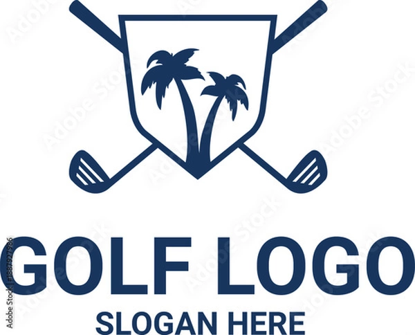 Fototapeta golf logo design with editable vector file