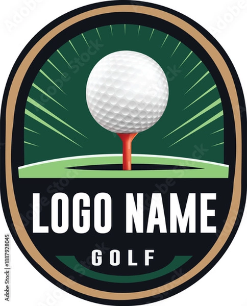 Fototapeta golf logo design with editable vector file