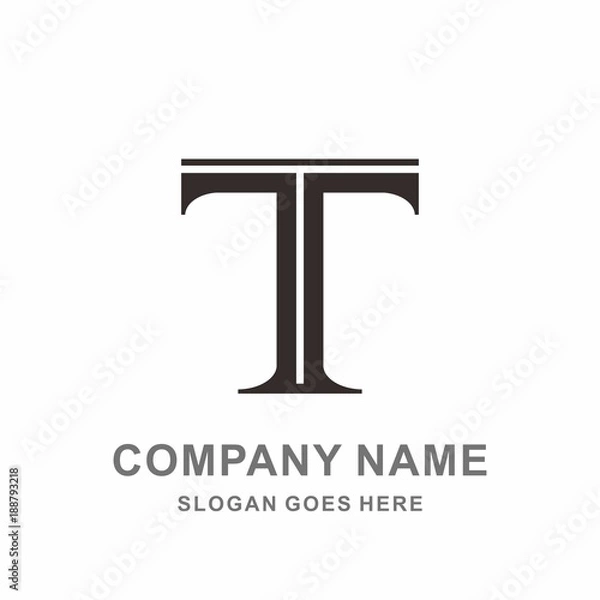 Fototapeta Monogram Letter T Geometric Square Architecture Interior Construction Business Company Stock Vector Logo Design Template