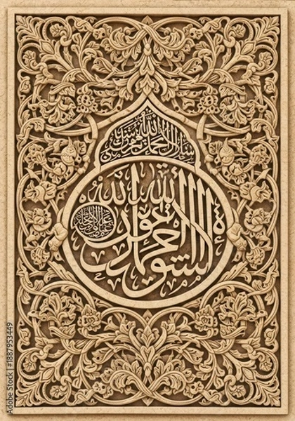 Obraz Islamic calligraphy arabesque pattern