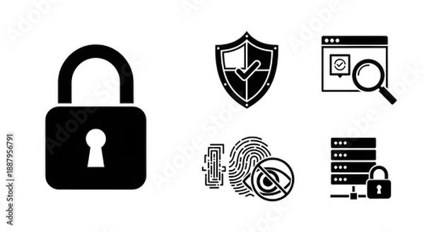 Obraz Digital Security & Privacy Icons