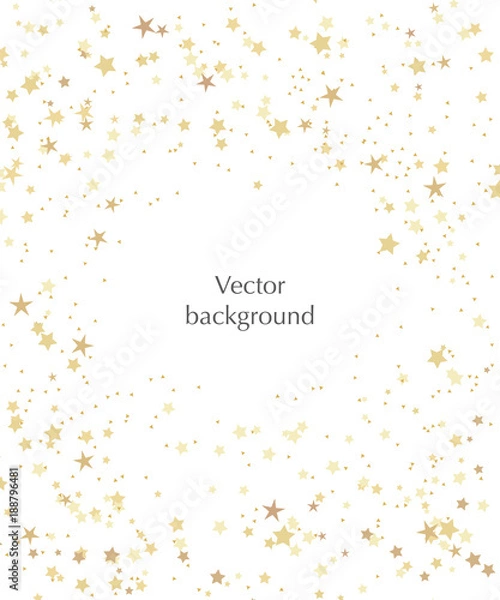 Obraz Vector stars background for text. Vector illustration with gold stars on the white background.