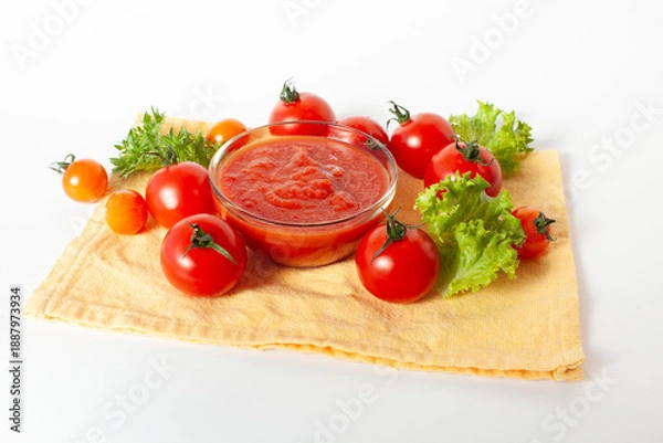 Obraz トマトペーストとフレッシュ野菜