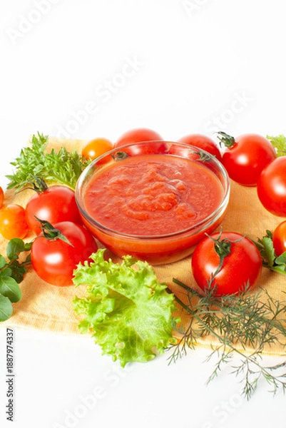 Obraz トマトペーストとフレッシュ野菜