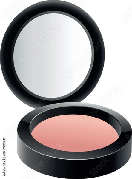 Obraz Pink Compact Powder Blush Makeup Vector Design